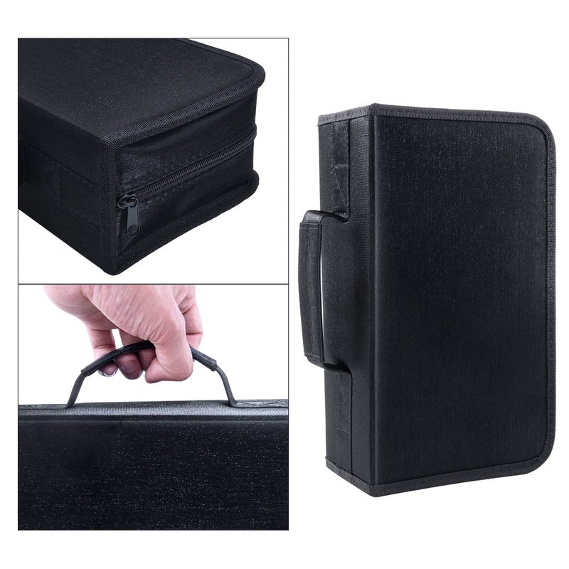 Siveit DVD Case, 128 Capacity CD/DVD Case Wallet Binder Storage Holder Booklet for Car Home Office and Travel (White binder, Black) - Image 5